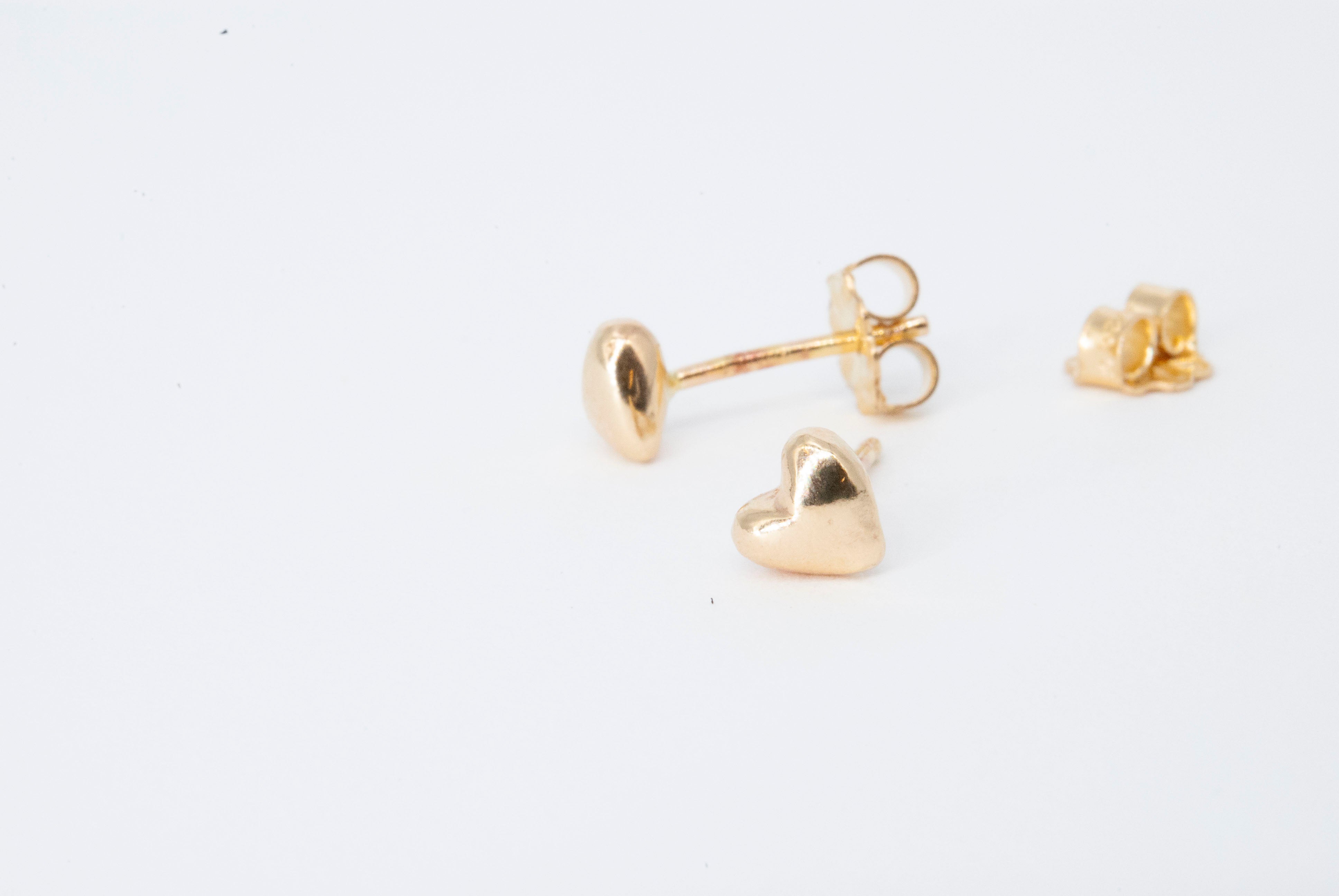 14K Gold My Love Stud Earrings