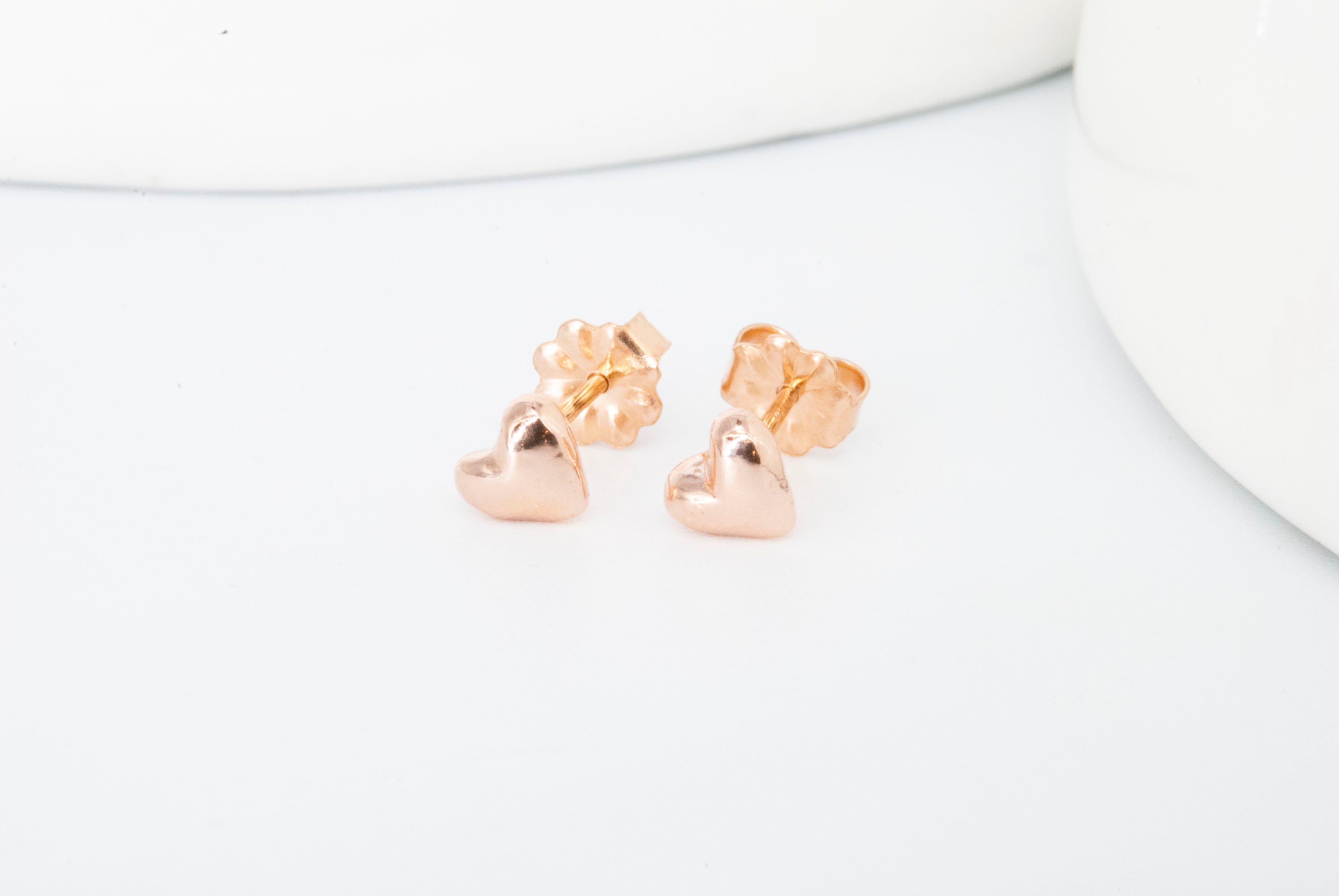 14K Rose Gold My Love Stud Earrings