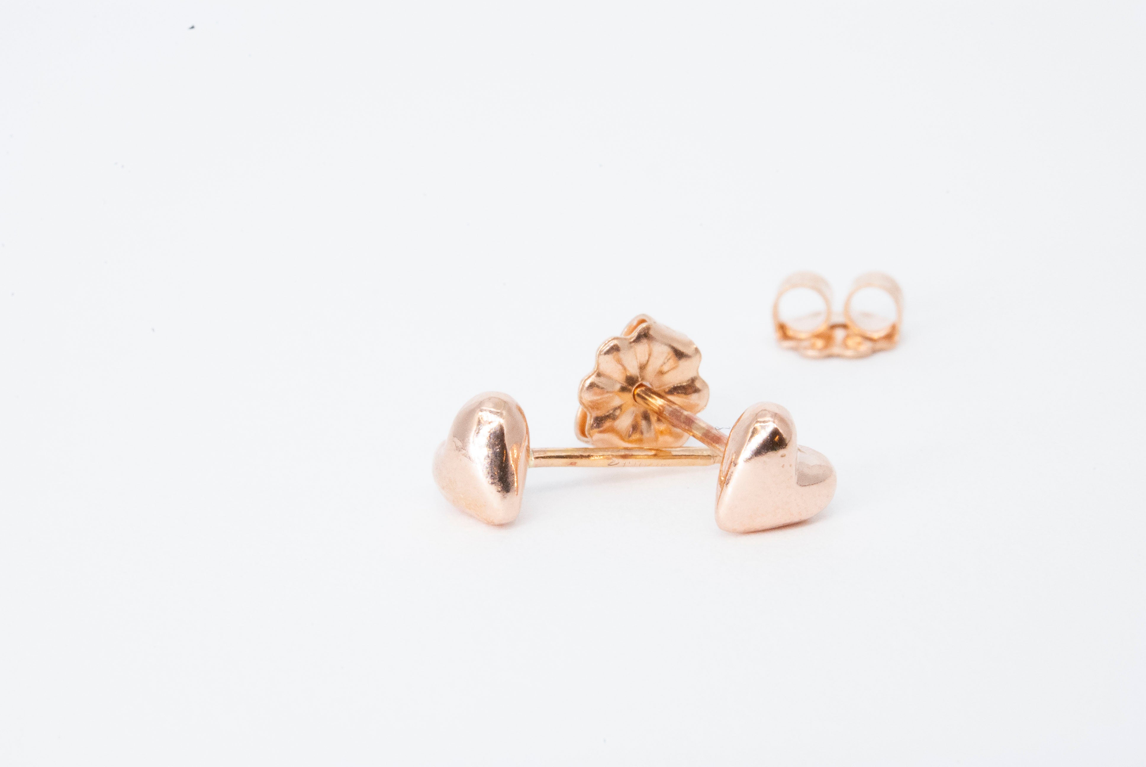 14K Rose Gold My Love Stud Earrings