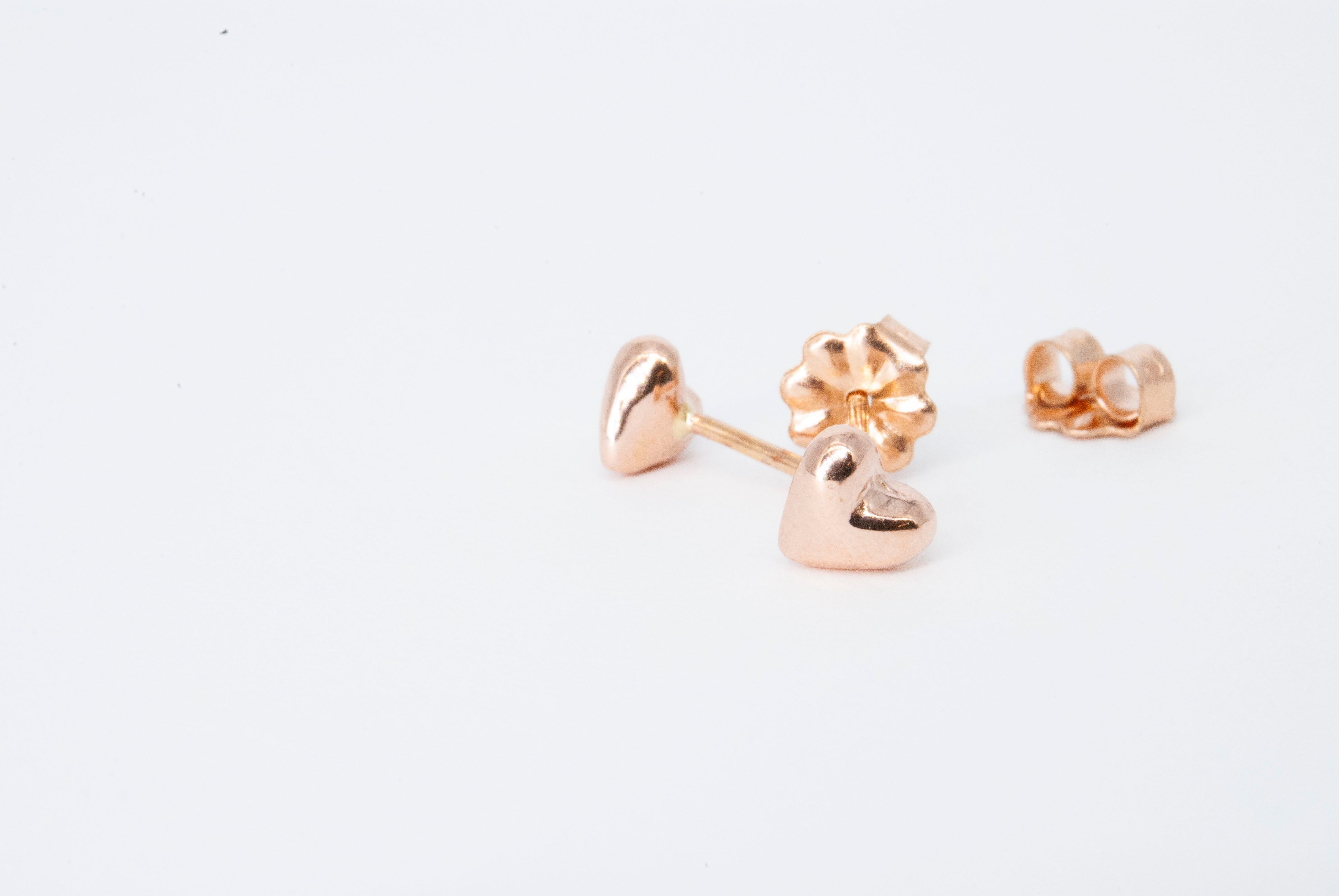 14K Rose Gold My Love Stud Earrings