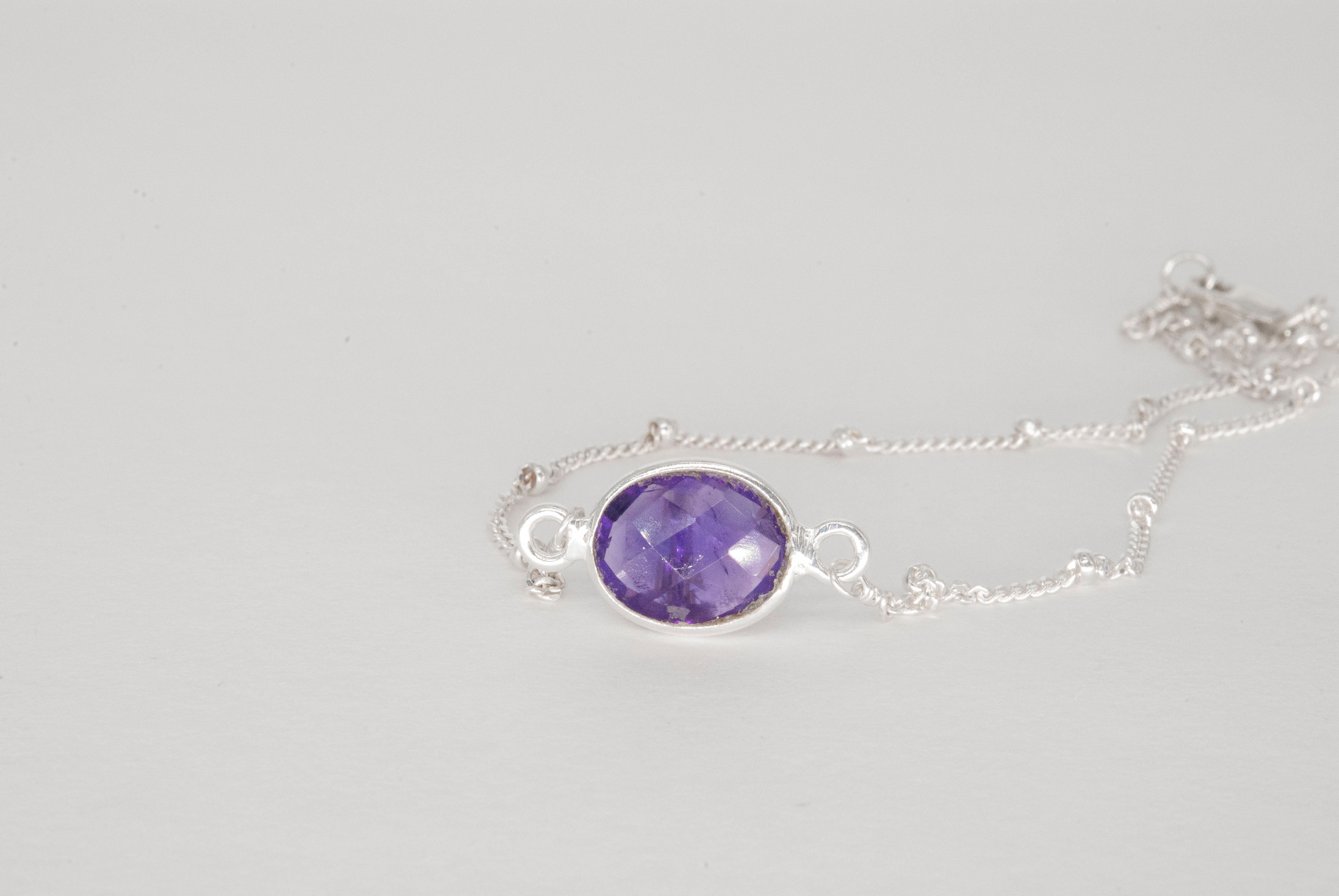 Grande Amethyst Stone Anklet