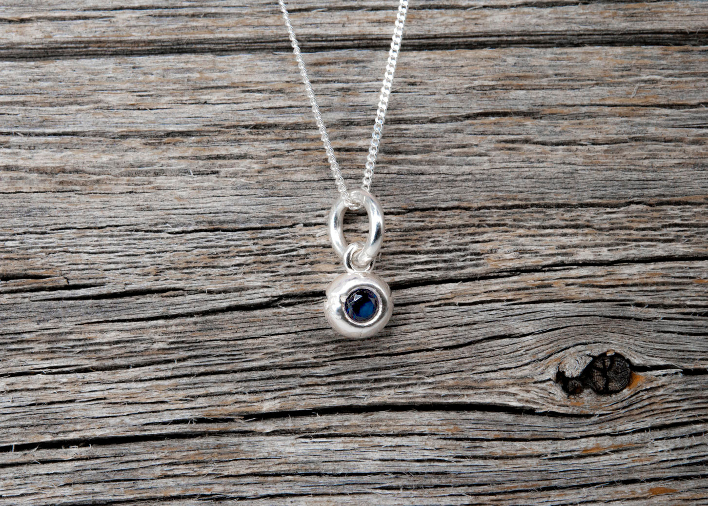 Blue Zircon River Gem Necklace - December