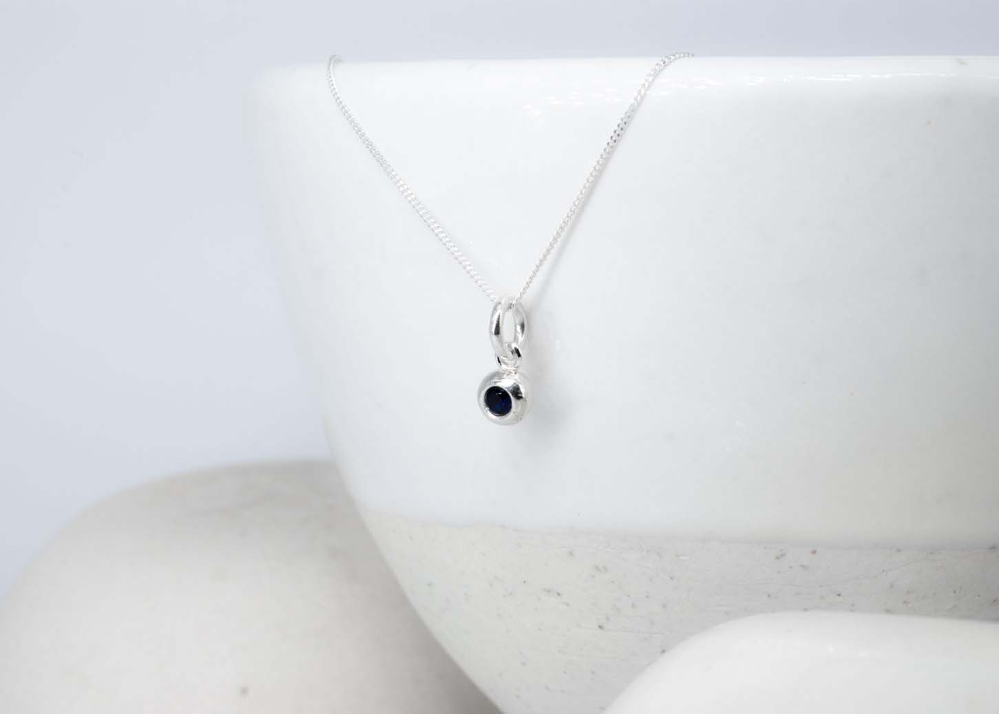 Blue Sapphire River Gem Necklace - September