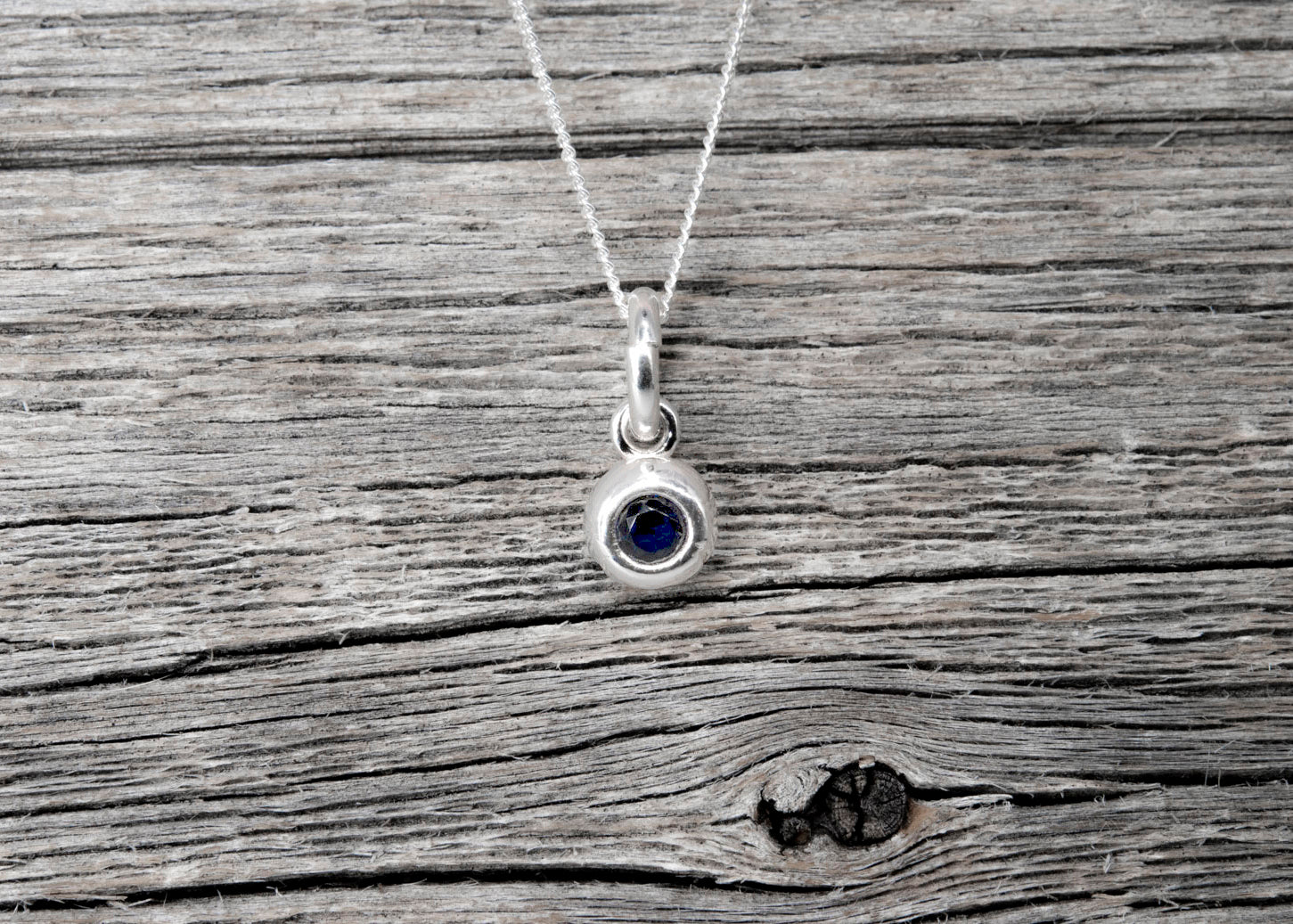 Blue Sapphire River Gem Necklace - September