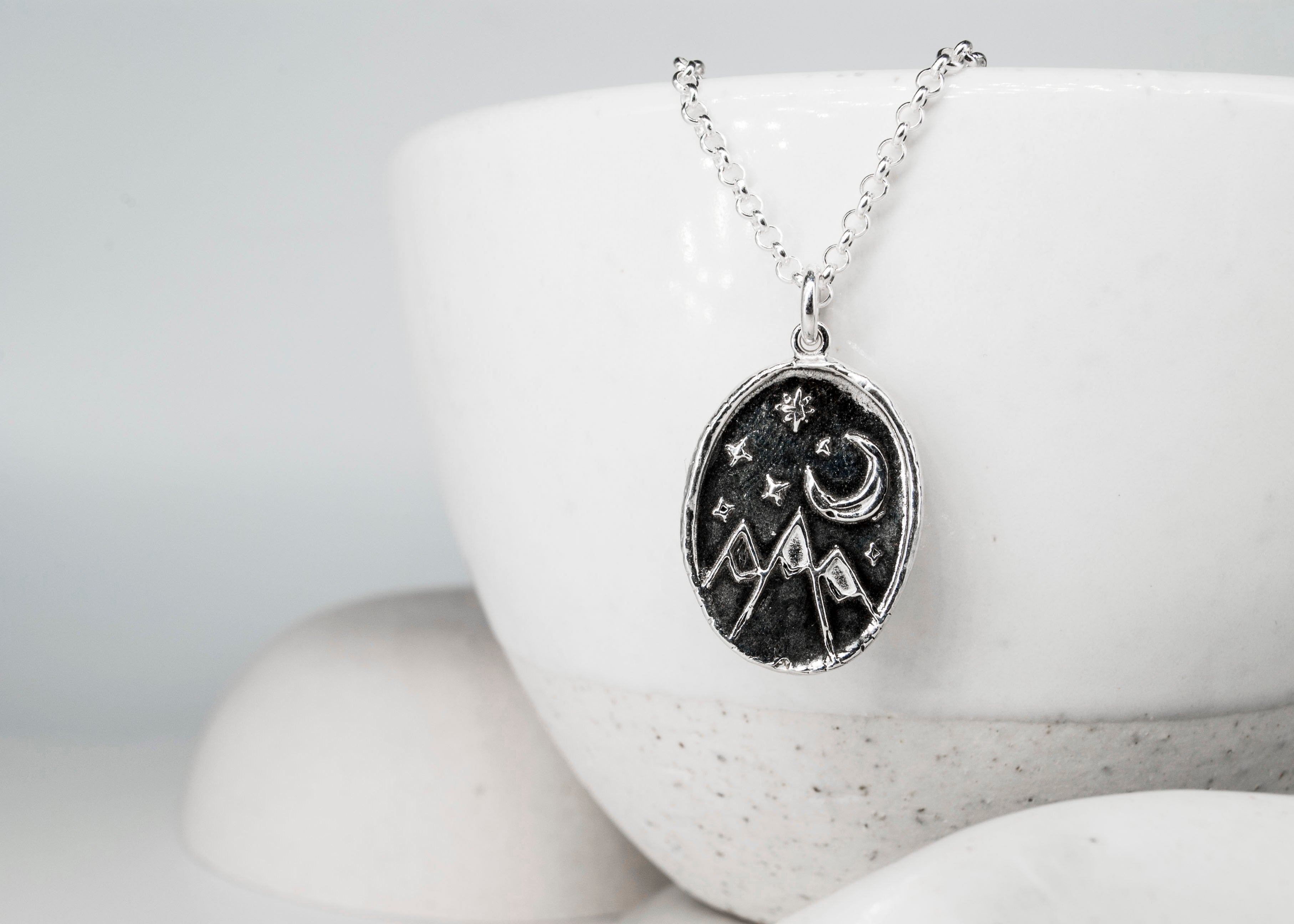 Sun + Moon Mountain Necklace