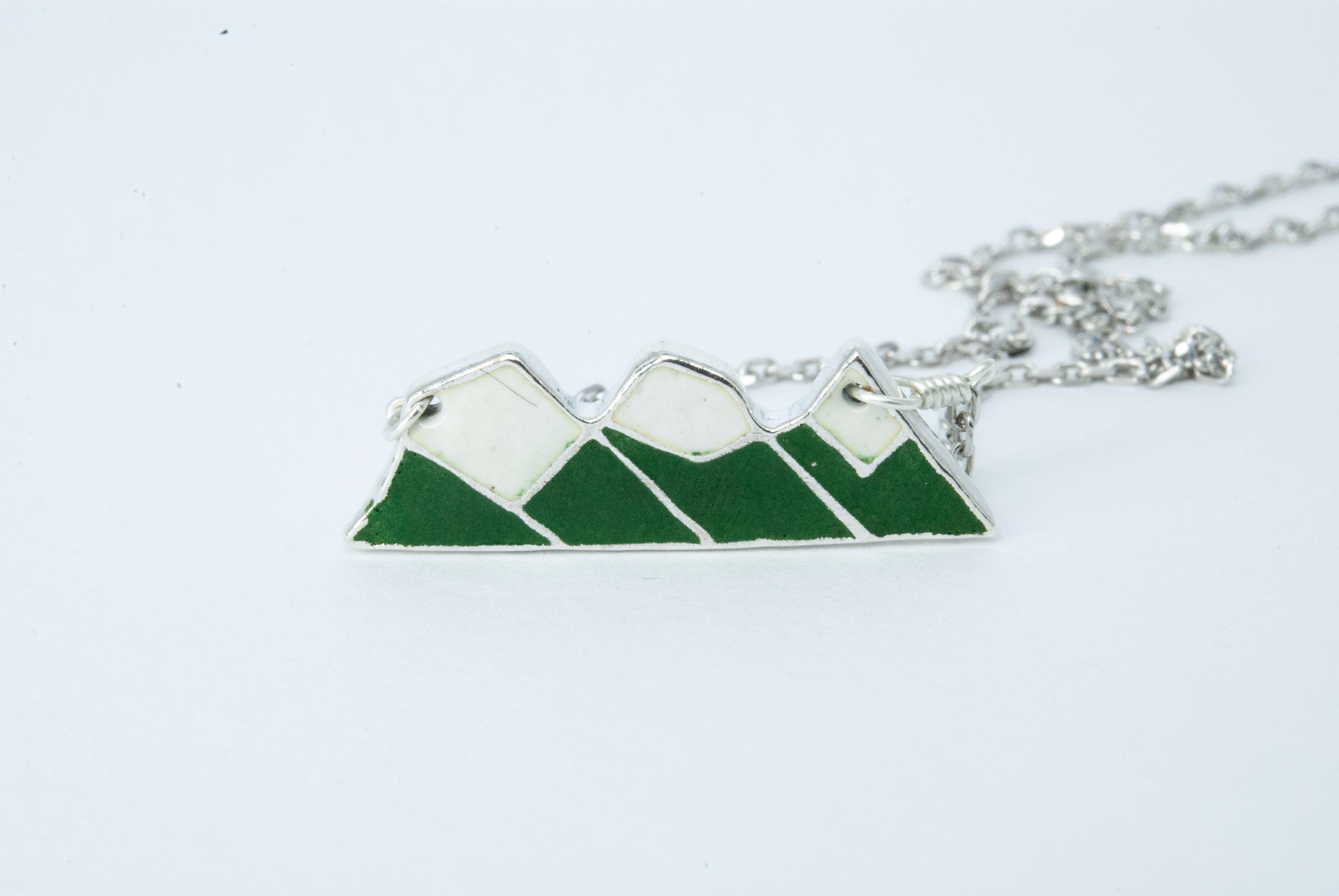 Three Sisters Mountain Necklace - Irish Green