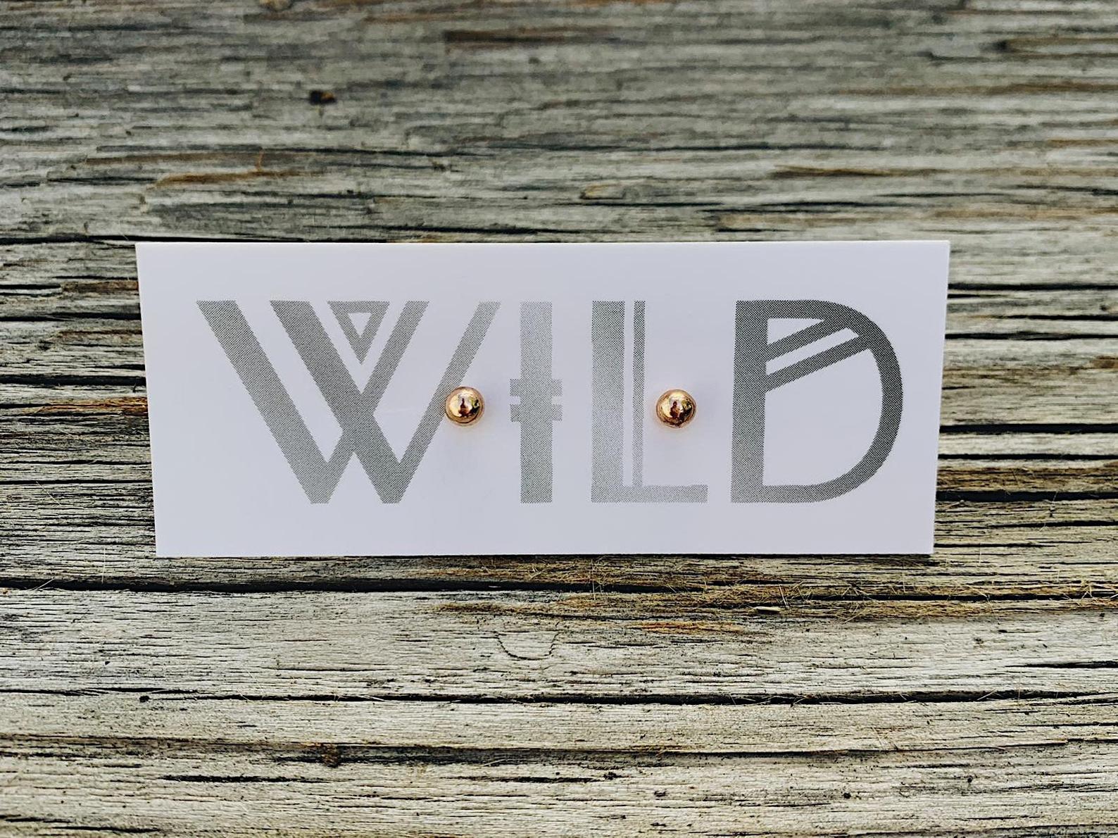 14K Gold Pebble Studs