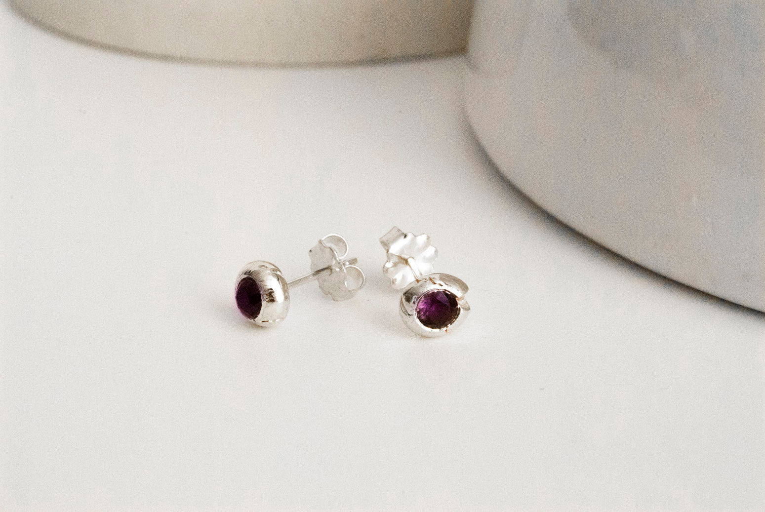 Amethyst River Gem Studs (February)