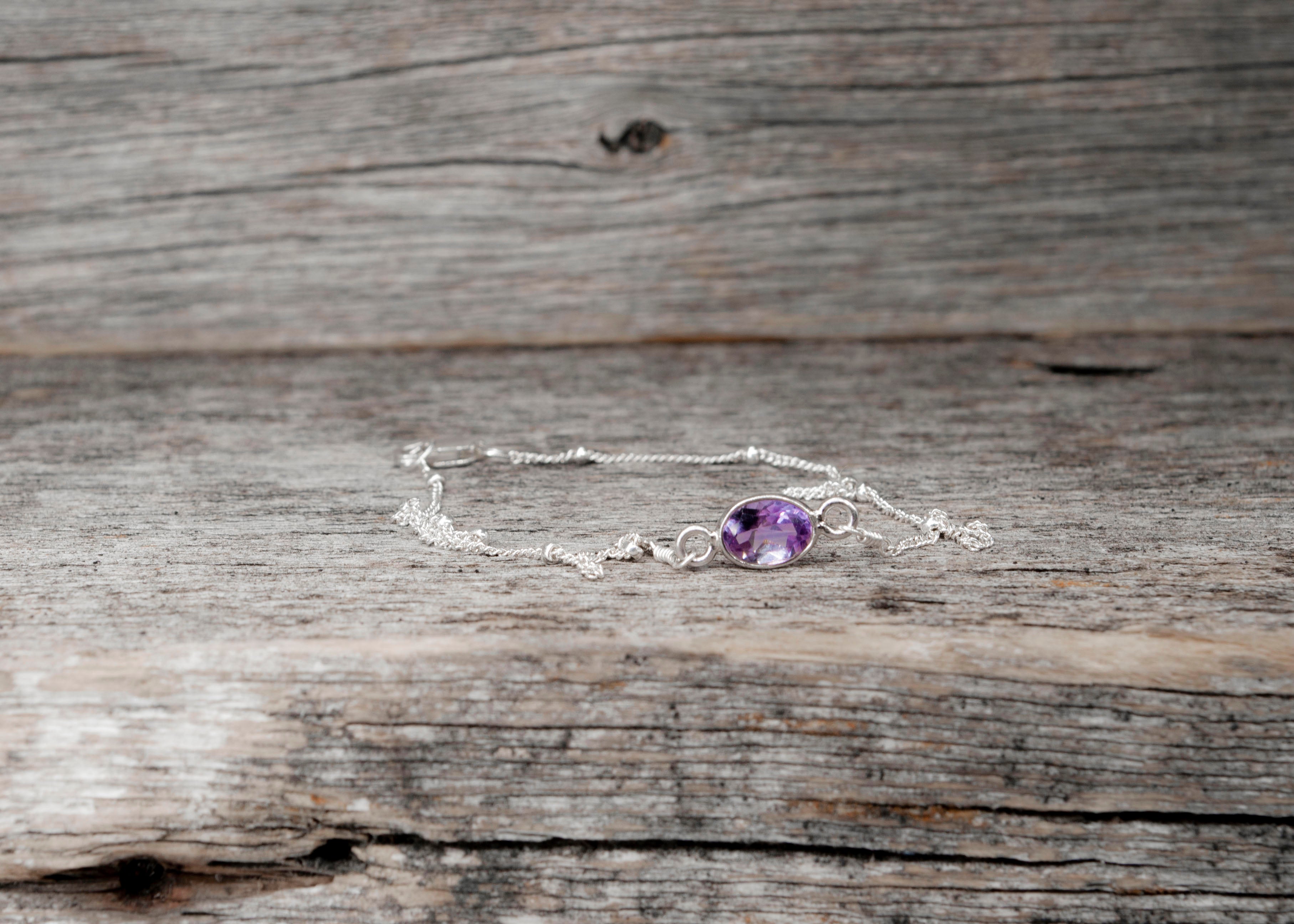 Amethyst Stone Anklet