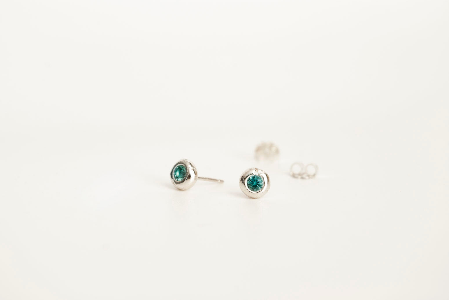 Blue Zircon River Gem Studs (December)