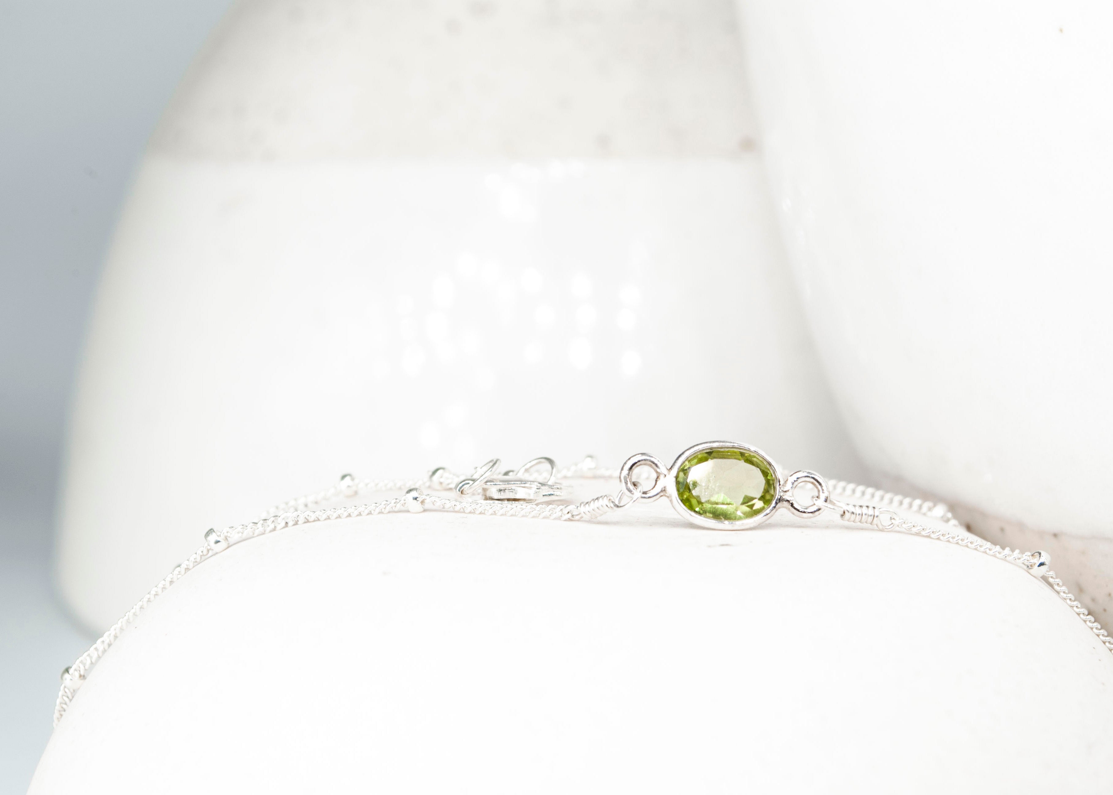 Peridot Stone Anklet