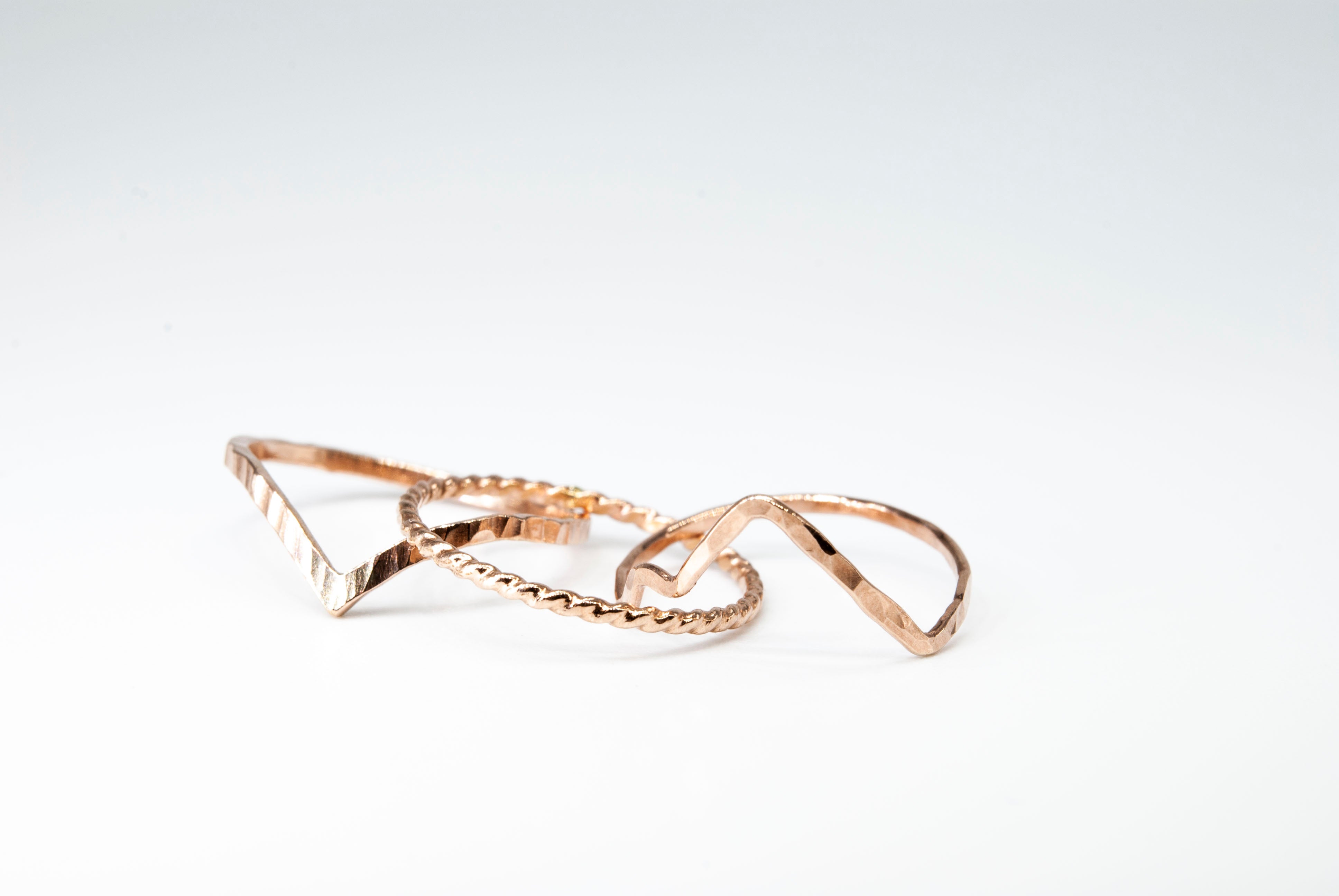 14K Rose Gold Mountain Landscape Set