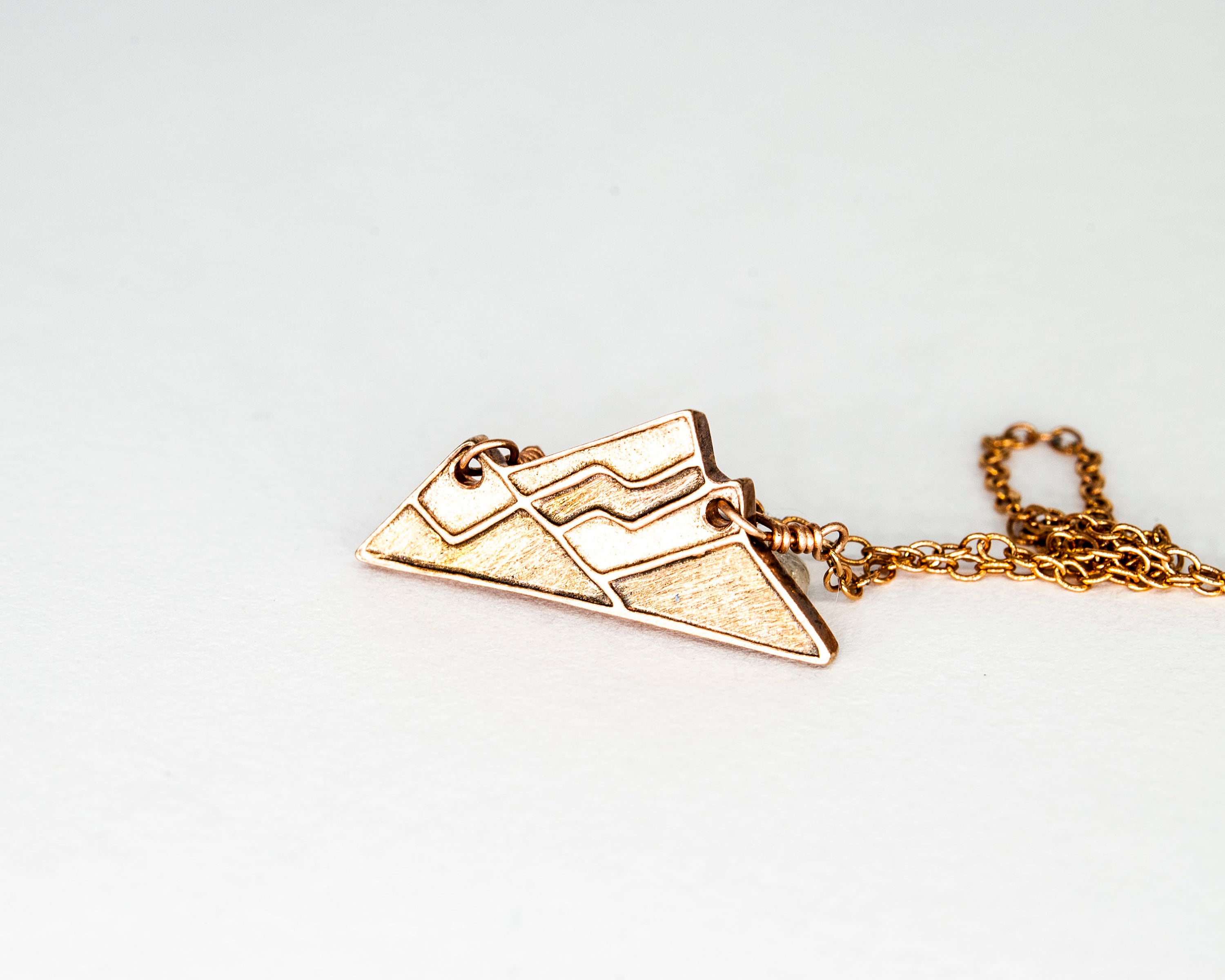 14K Rose Gold Cascade Mountain Necklace