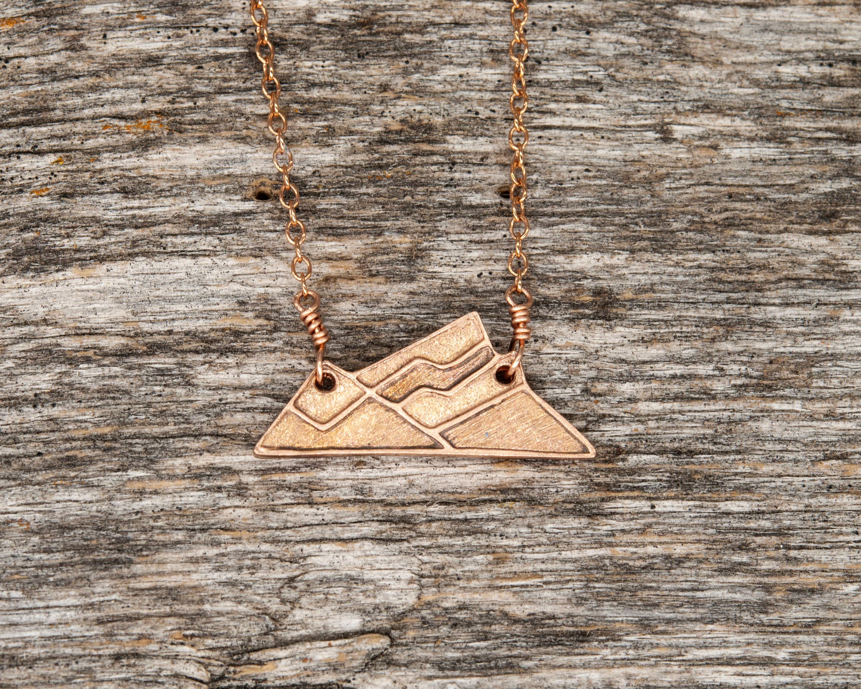 14K Rose Gold Cascade Mountain Necklace